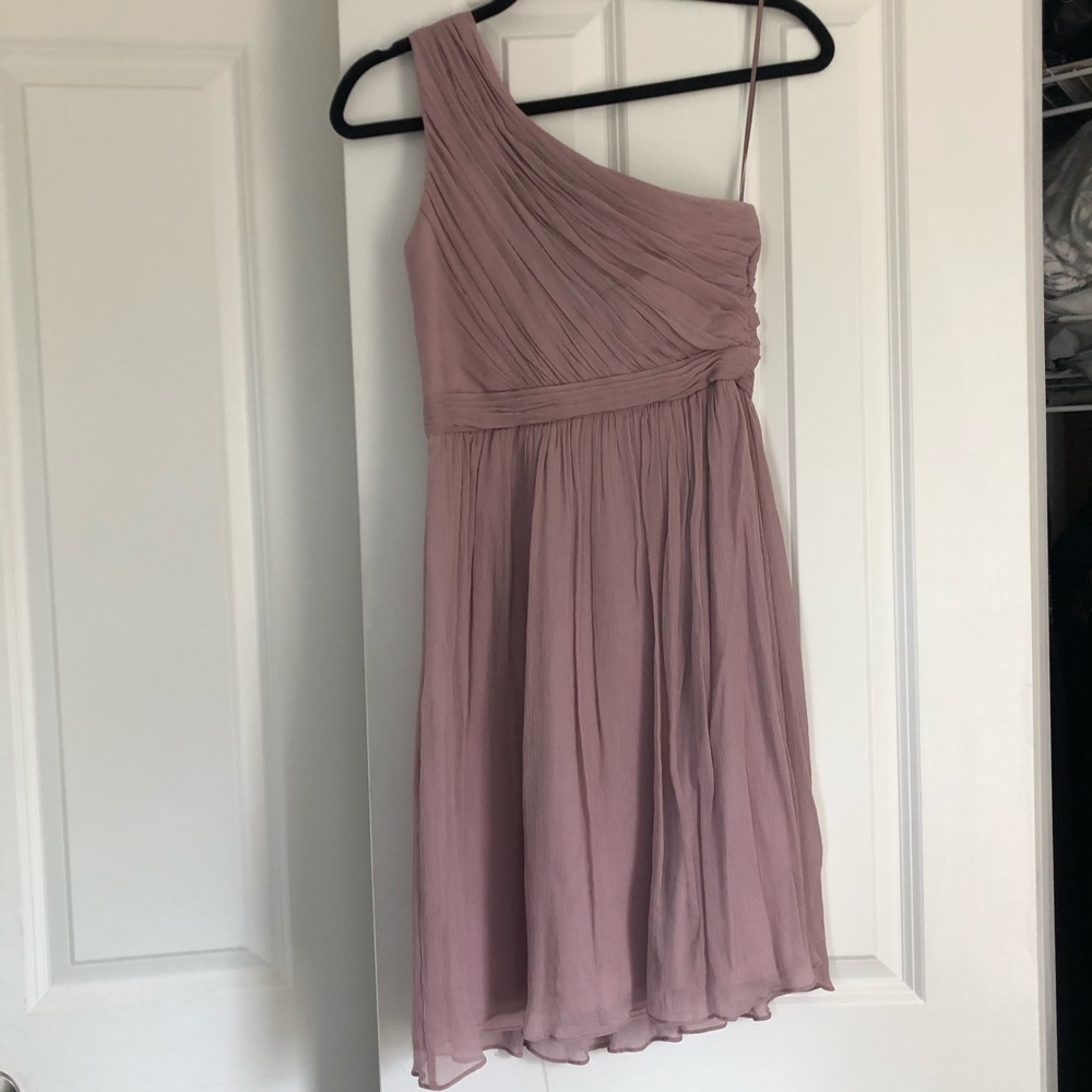 One shoulder J Crew bridesmaid dress